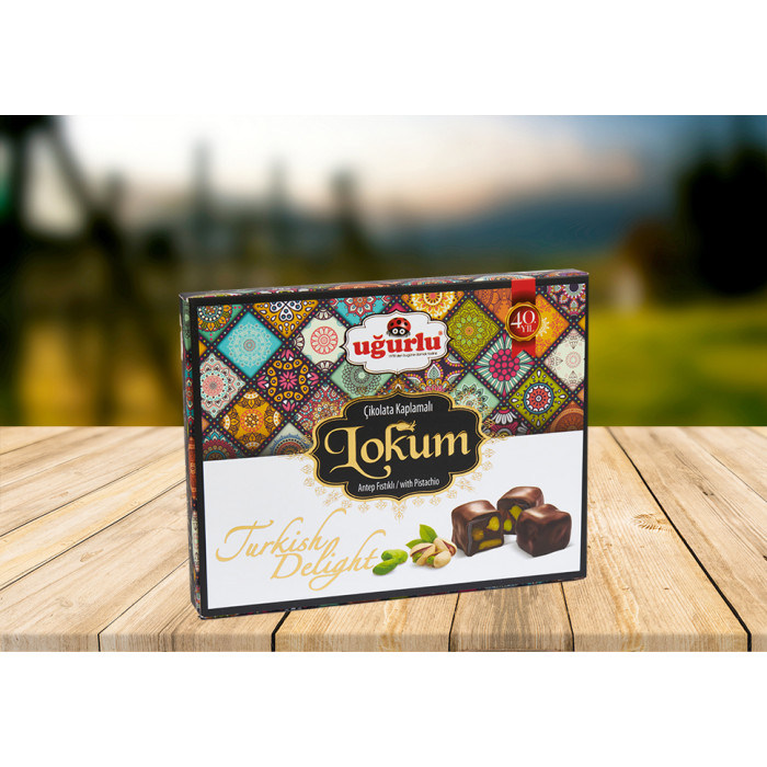 Ugurlu Cikolata Kaplamali Lokum with Pistachio 240g