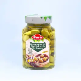 Sera Green Olives w Hot Peppers 700g